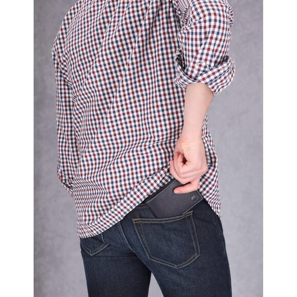 Men's Leather Passcase Security RFID Wallet, Navy Blue, One Size - Picture 12 of 12